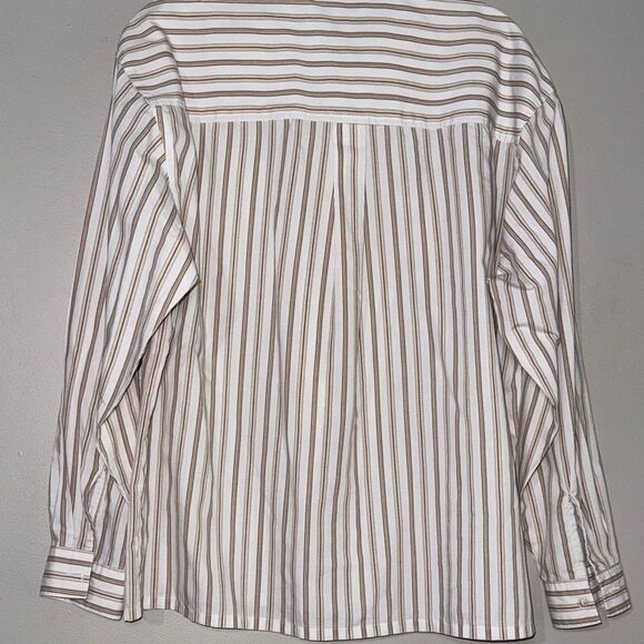 Vintage Separate Issue Brown and White Striped Casual Shirt - Picture 10 of 10